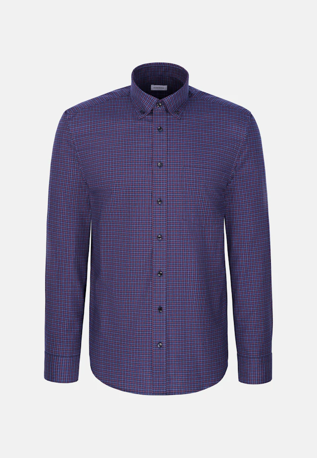 Regular Flannel shirt Check in Dunkelblau |  Seidensticker Onlineshop