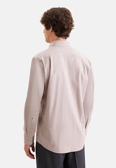 Regular Flanellhemd Karo in Beige |  Seidensticker Onlineshop