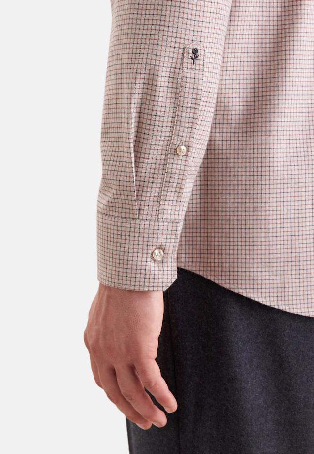 Regular Flanellhemd Karo in Beige |  Seidensticker Onlineshop