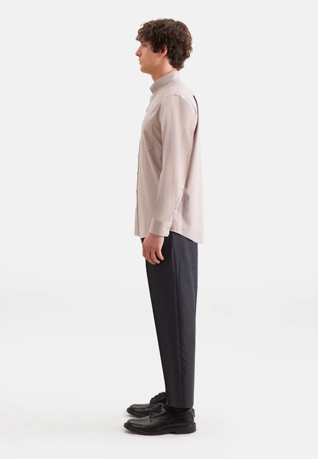 Regular Flanellhemd Karo in Beige |  Seidensticker Onlineshop