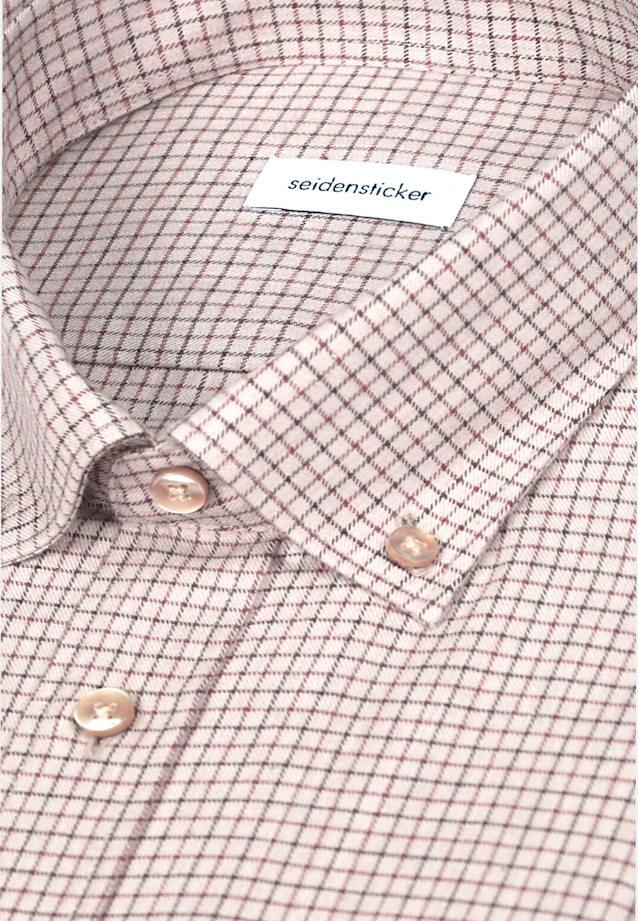 Regular Flanellhemd Karo in Beige |  Seidensticker Onlineshop