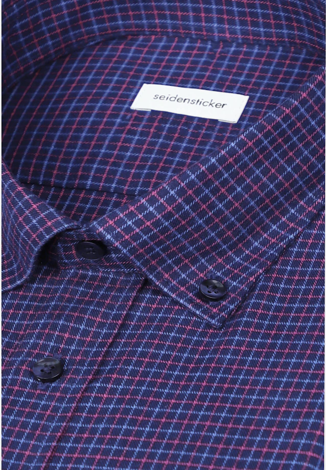 Slim Flannel shirt Check in Dunkelblau |  Seidensticker Onlineshop