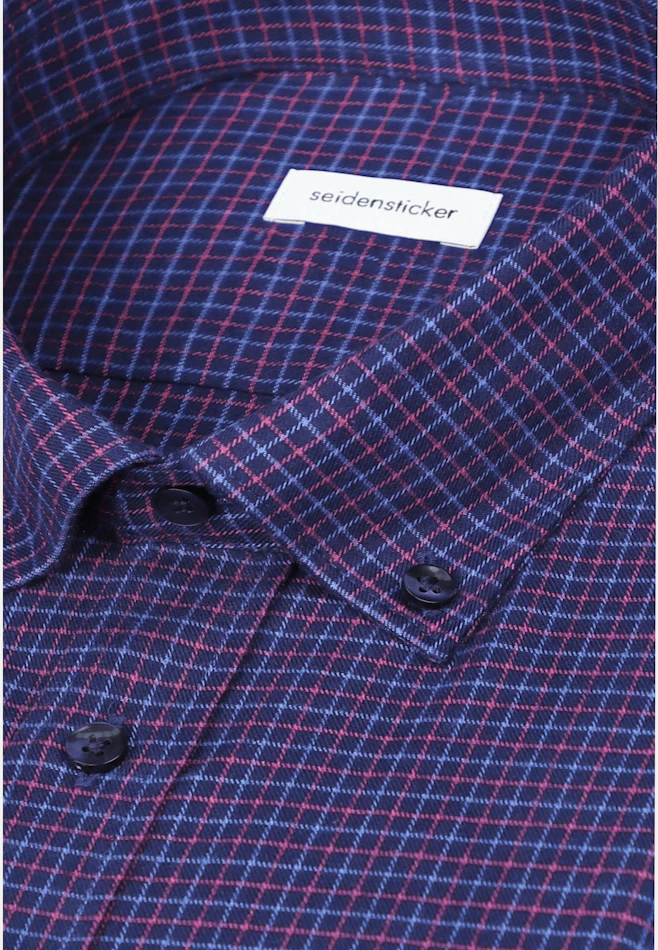 Slim Flannel shirt Check in Dunkelblau | Seidensticker online shop