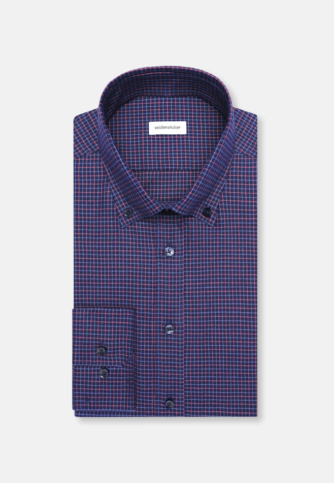 Slim Flannel shirt Check in Dunkelblau | Seidensticker online shop