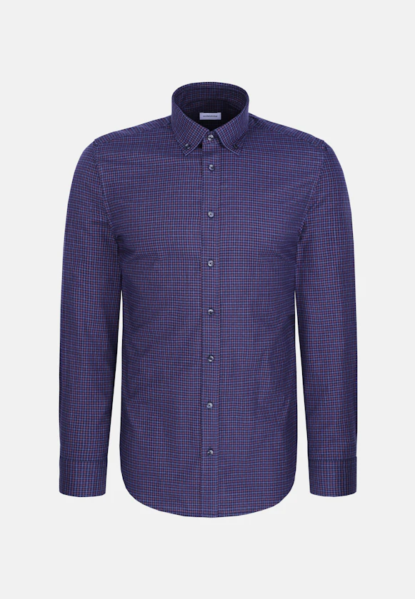 Slim Flannel shirt Check in Dunkelblau |  Seidensticker Onlineshop