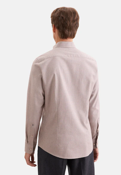 Slim Flanellhemd Karo in Beige |  Seidensticker Onlineshop