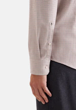 Shaped Flanellhemd Karo in Beige |  Seidensticker Onlineshop