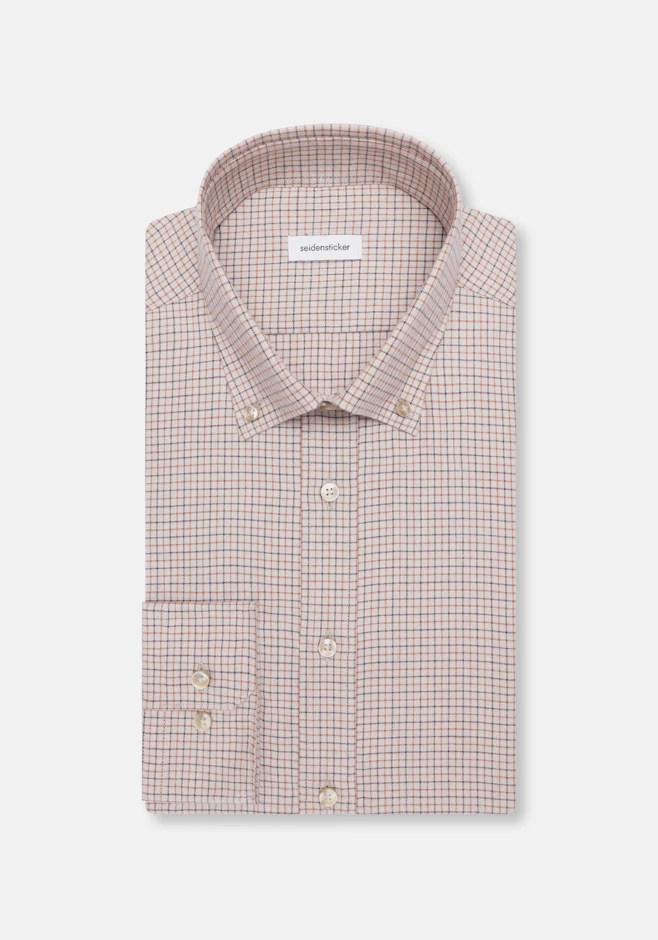 Shaped Flanellhemd Karo in Beige | Seidensticker Onlineshop