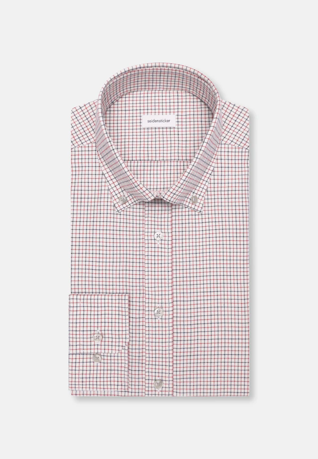 Shaped Flanellhemd Karo in Rot |  Seidensticker Onlineshop