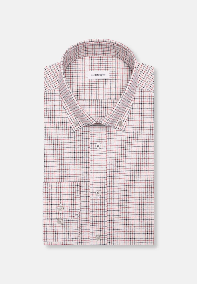 Shaped Flanellhemd Karo in Rot | Seidensticker Onlineshop
