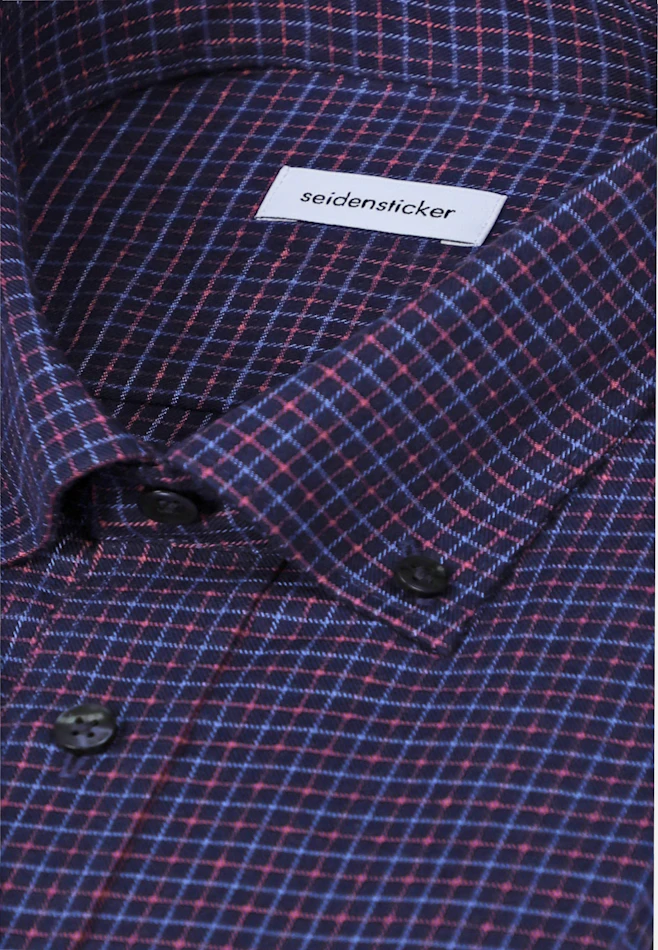 Comfort Flannel shirt Check in Dunkelblau | Seidensticker online shop