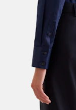 Kelchkragenbluse aus Baumwollsatin in Bleu Foncé |  Seidensticker Onlineshop