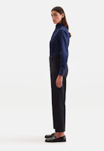 Kelchkragenbluse aus Baumwollsatin in Bleu Foncé |  Seidensticker Onlineshop