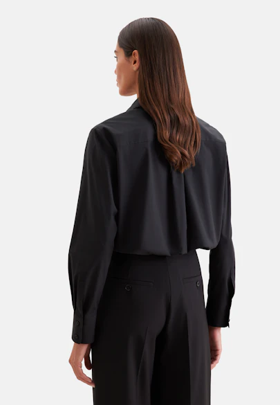 Hemdbluse in A- Linie aus Baumwollpopeline in Noir |  Seidensticker Onlineshop