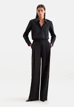 Hemdbluse in A- Linie aus Baumwollpopeline in Noir |  Seidensticker Onlineshop