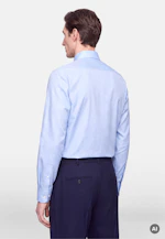 Regular Flanellhemd Uni in Mittelblau |  Seidensticker Onlineshop