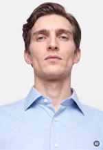Regular Flanellhemd Uni in Mittelblau |  Seidensticker Onlineshop