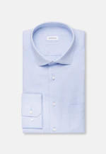Regular Flanellhemd Uni in Mittelblau |  Seidensticker Onlineshop