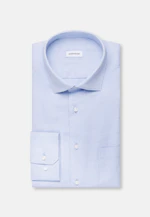 Regular Flanellhemd Uni in Mittelblau |  Seidensticker Onlineshop
