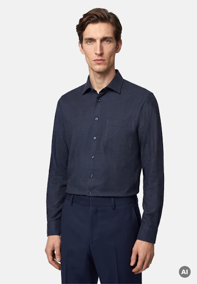 Regular Chemise en flanelle Uni in Bleu Foncé |  Seidensticker Onlineshop