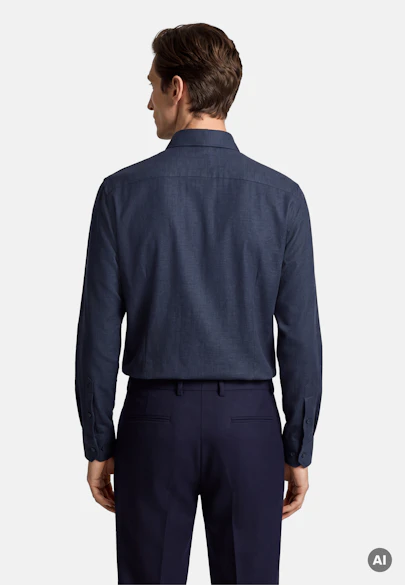 Regular Chemise en flanelle Uni in Bleu Foncé |  Seidensticker Onlineshop