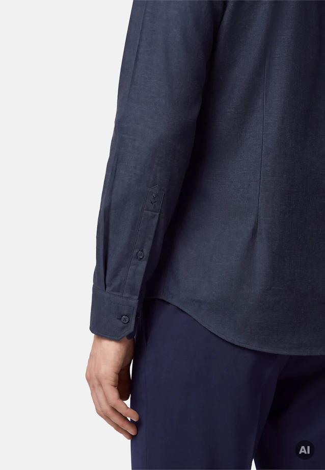 Regular Flannel shirt Uni in Dunkelblau |  Seidensticker Onlineshop