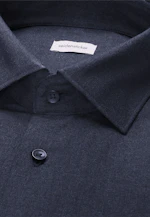 Regular Chemise en flanelle Uni in Bleu Foncé |  Seidensticker Onlineshop