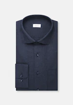 Regular Flannel shirt Uni in Dunkelblau |  Seidensticker Onlineshop
