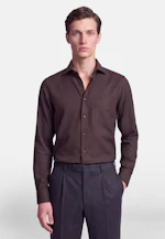 Regular Flanellhemd Uni in Braun |  Seidensticker Onlineshop