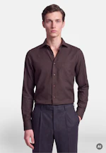 Regular Flanellhemd Uni in Braun |  Seidensticker Onlineshop
