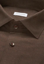 Regular Flanellhemd Uni in Braun |  Seidensticker Onlineshop