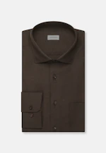 Regular Flanellhemd Uni in Braun |  Seidensticker Onlineshop