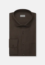 Regular Flanellhemd Uni in Braun |  Seidensticker Onlineshop