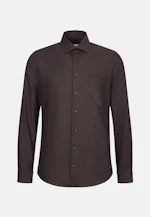Regular Flanellhemd Uni in Braun |  Seidensticker Onlineshop
