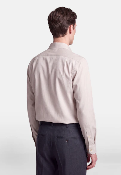 Regular Flannel shirt Uni in Beige |  Seidensticker Onlineshop