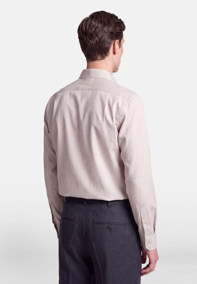 Regular Flanellhemd Uni in Beige |  Seidensticker Onlineshop