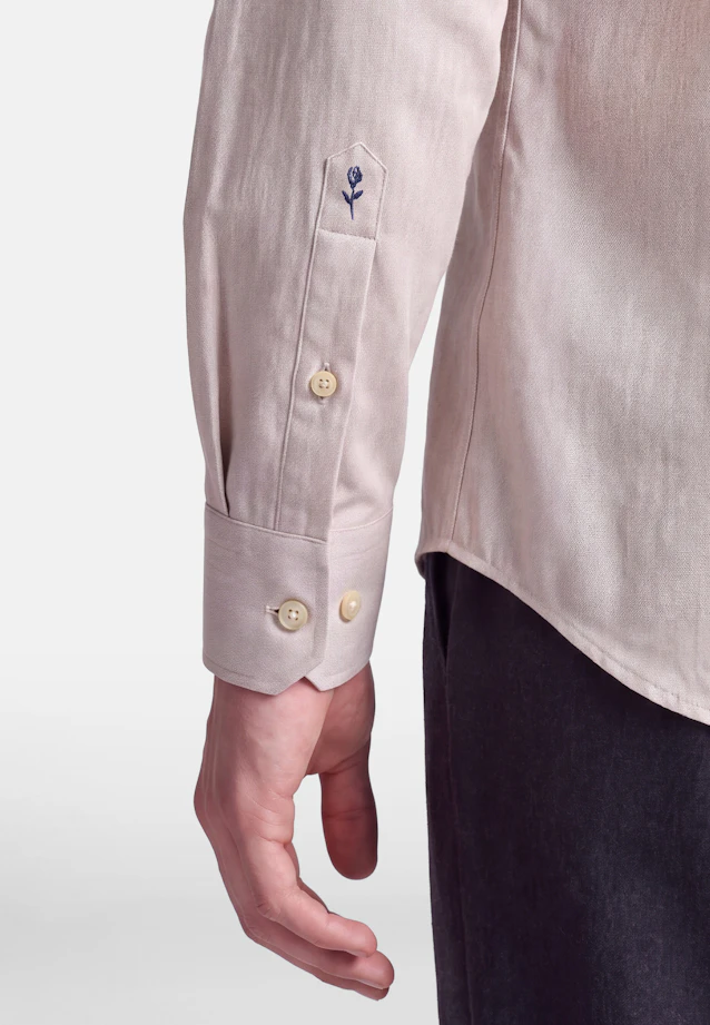 Regular Flanellhemd Uni in Beige |  Seidensticker Onlineshop
