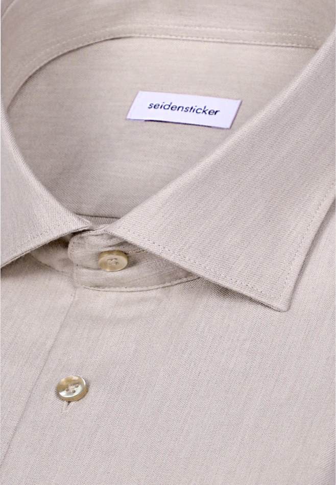 Regular Flannel shirt Uni in Beige | Seidensticker online shop