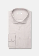 Regular Flanellhemd Uni in Beige |  Seidensticker Onlineshop