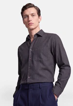 Regular Flanellhemd Uni in Grau |  Seidensticker Onlineshop