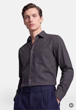 Regular Flanellhemd Uni in Grau |  Seidensticker Onlineshop