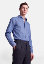 Regular Flanellhemd Uni in Mittelblau |  Seidensticker Onlineshop