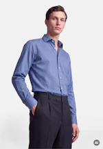 Regular Flanellhemd Uni in Mittelblau |  Seidensticker Onlineshop