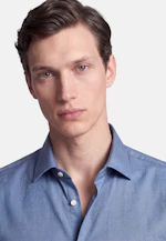 Regular Flanellhemd Uni in Mittelblau |  Seidensticker Onlineshop