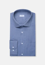 Regular Flanellhemd Uni in Mittelblau |  Seidensticker Onlineshop
