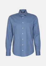 Regular Flanellhemd Uni in Mittelblau |  Seidensticker Onlineshop