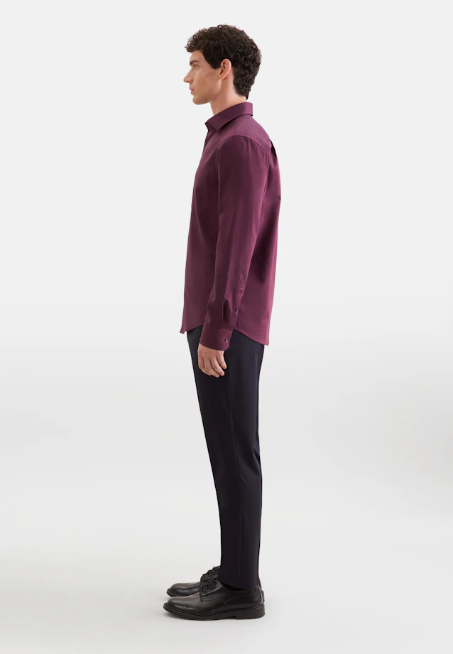 Regular Flanellhemd Uni in Rot |  Seidensticker Onlineshop