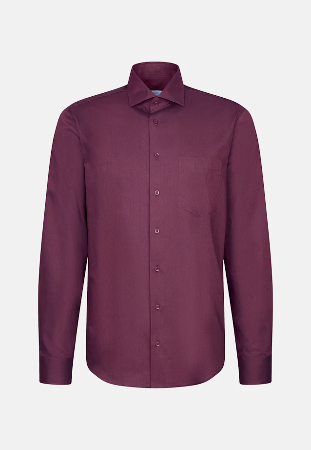 Regular Flanellhemd Uni in Rot |  Seidensticker Onlineshop