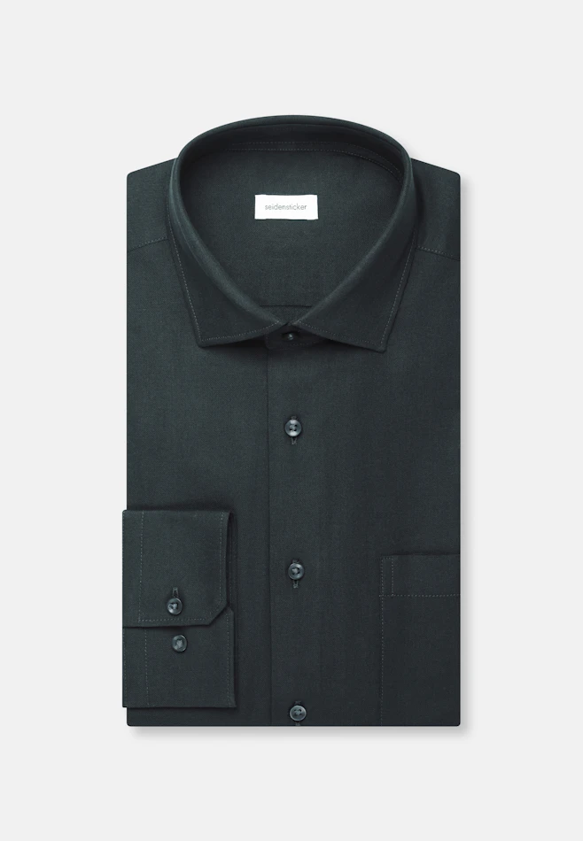 Regular Flannel shirt Uni in Grün | Seidensticker online shop