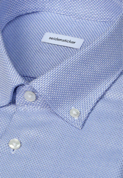 Regular Business Hemd Struktur in Mittelblau |  Seidensticker Onlineshop